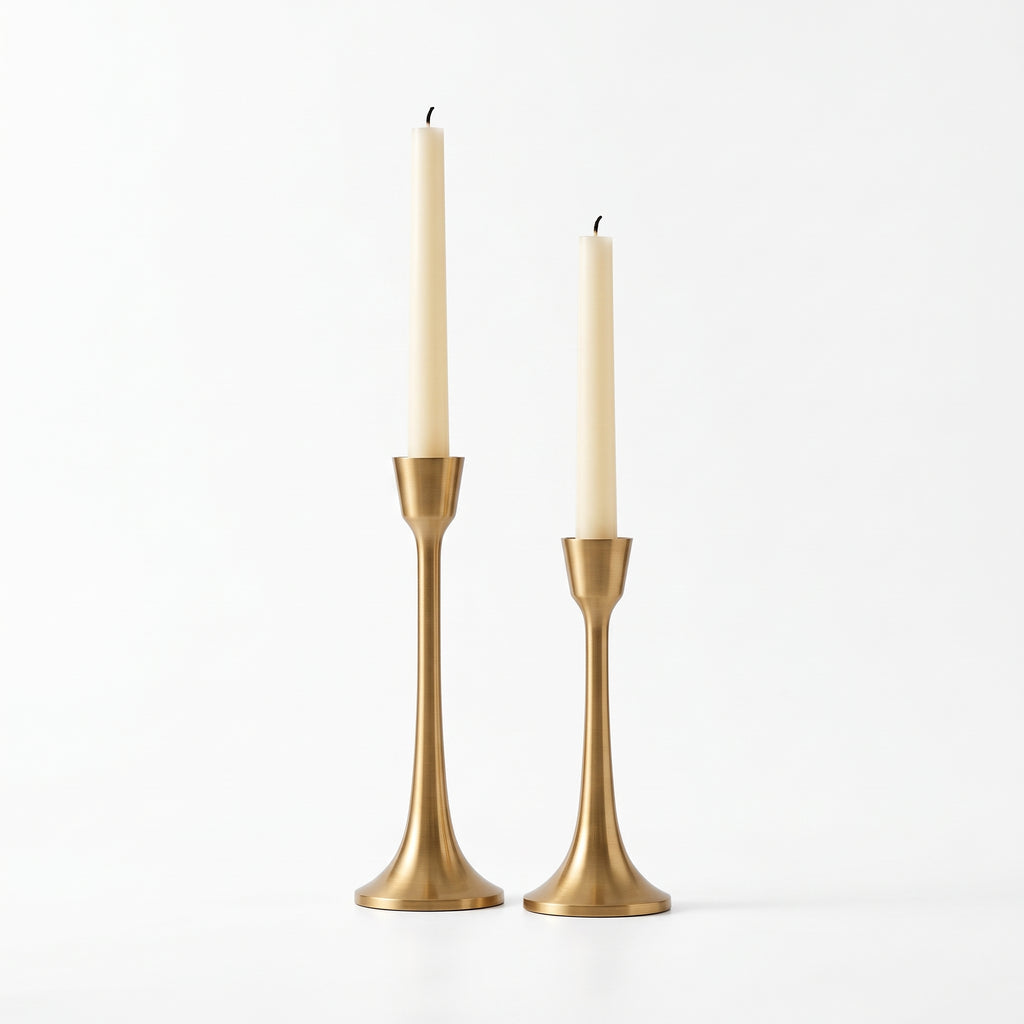 uyhklqp™ Gold-Tone Taper Candle Holder Set