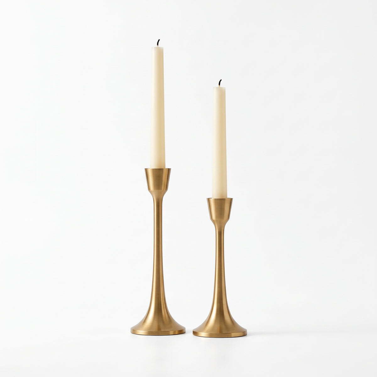 uyhklqp™ Gold-Tone Taper Candle Holder Set