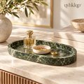 uyhklqp™ Green Marble-Style Vanity Tray
