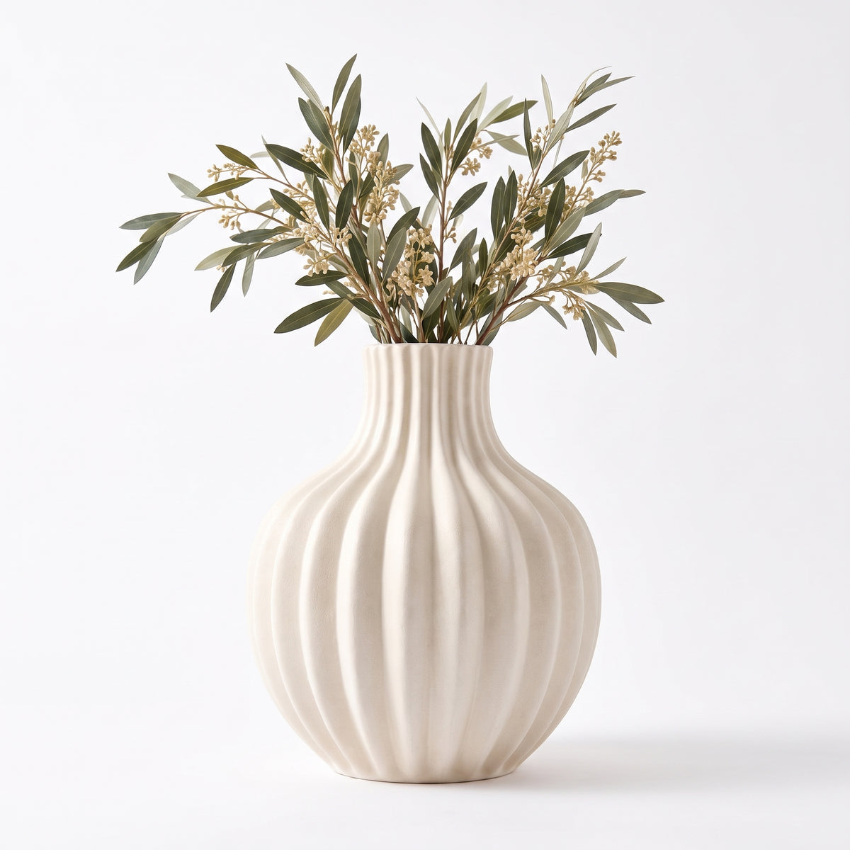 uyhklqp™ Ribbed Ceramic Vase