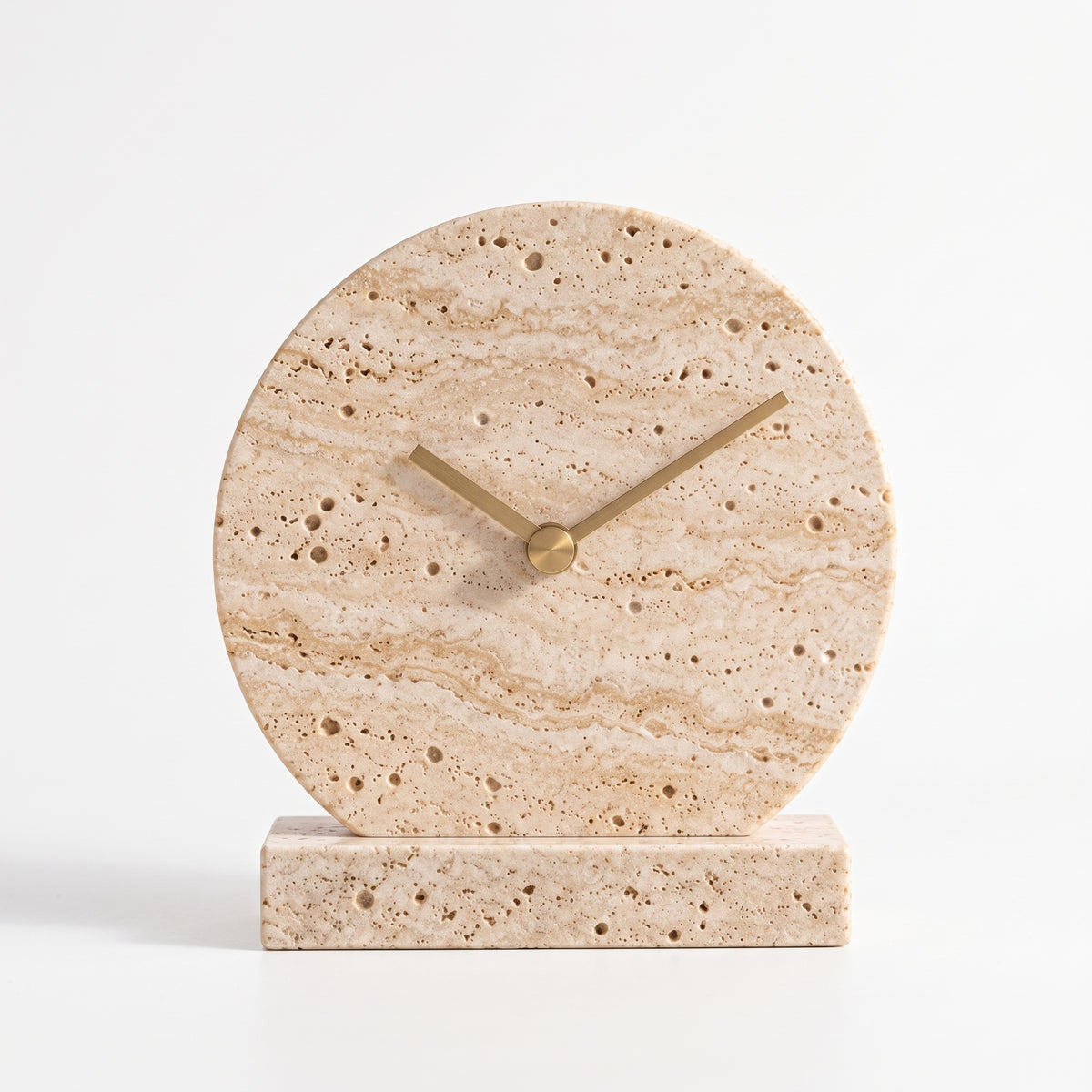 uyhklqp™ Travertine-Style Table Clock