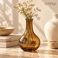 uyhklqp™ Amber Glass Bud Vase