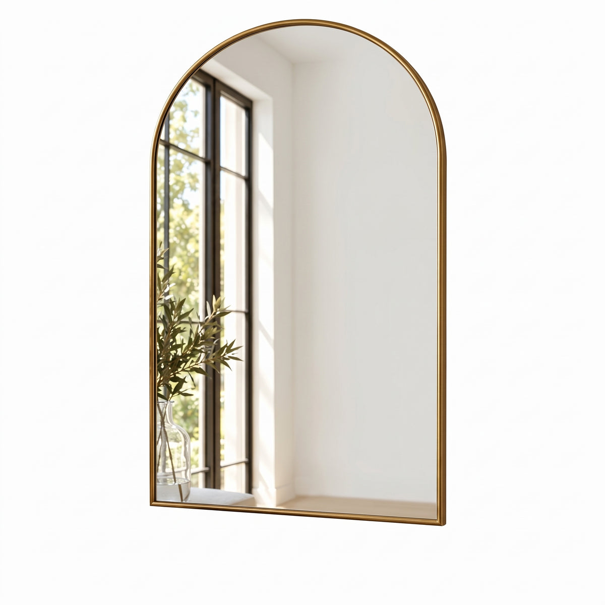 uyhklqp™ Arched Gold-Tone Wall Mirror