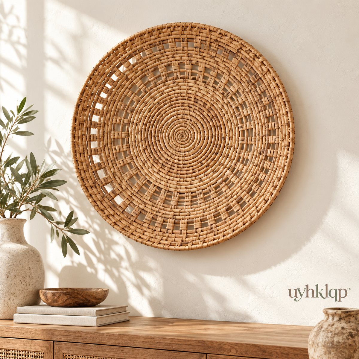 uyhklqp™ Woven Rattan Wall Accent