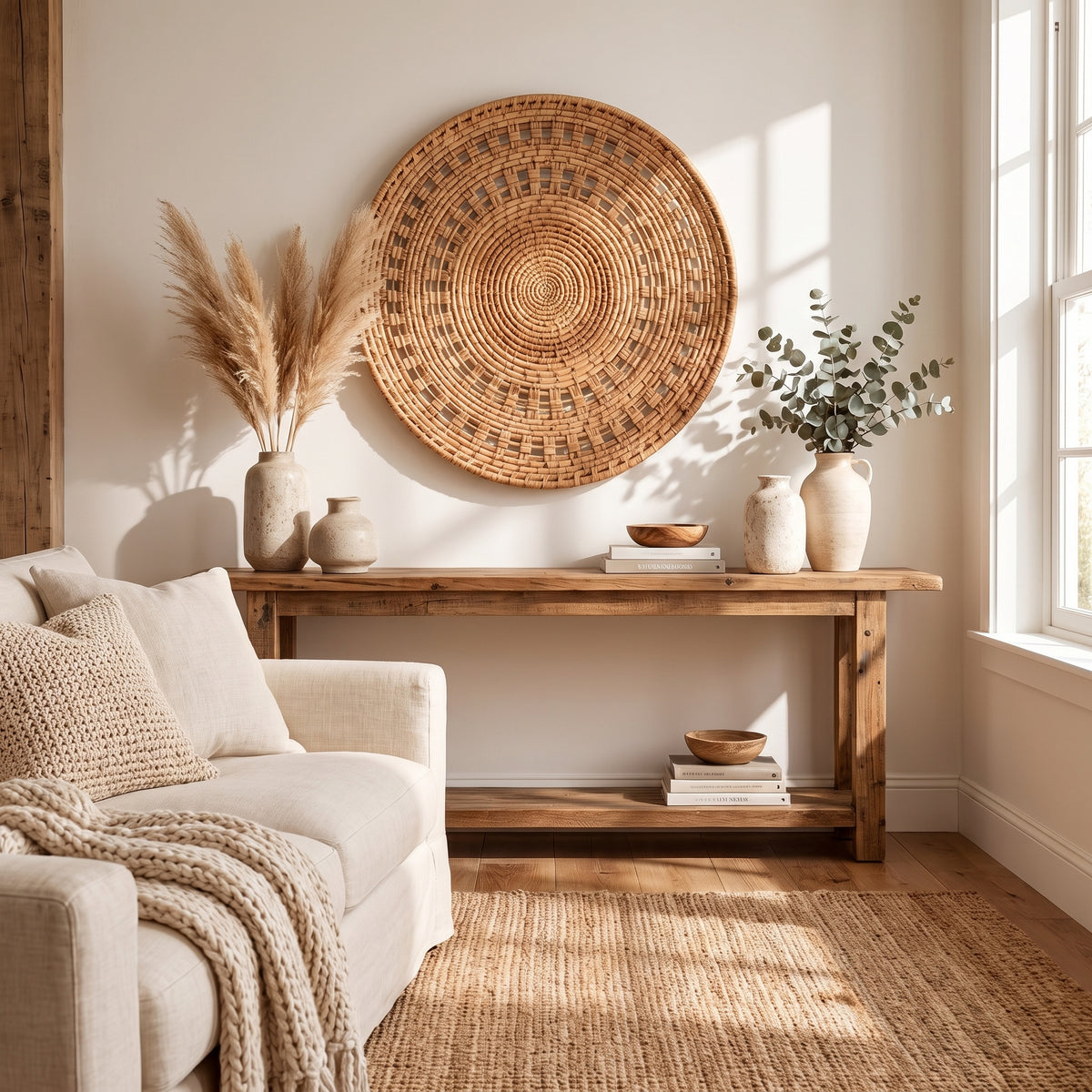 uyhklqp™ Woven Rattan Wall Accent