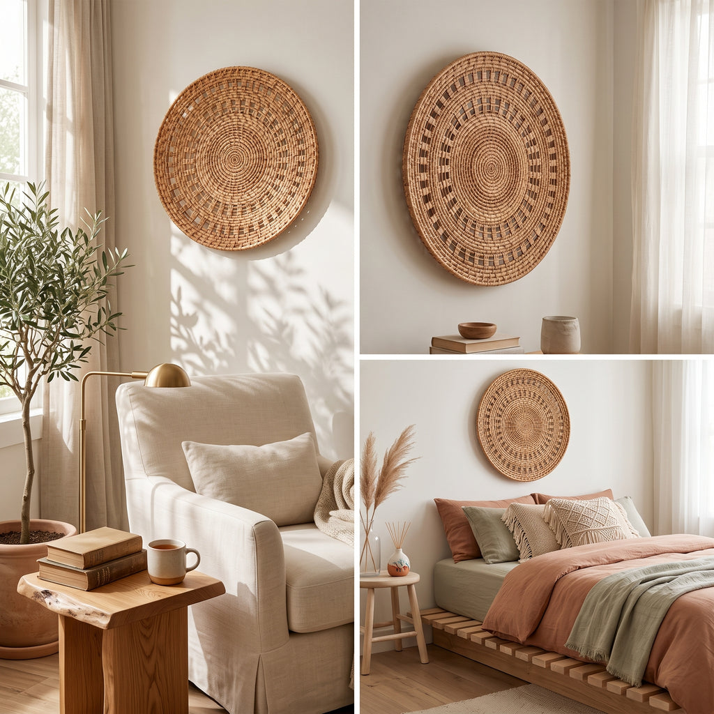 uyhklqp™ Woven Rattan Wall Accent