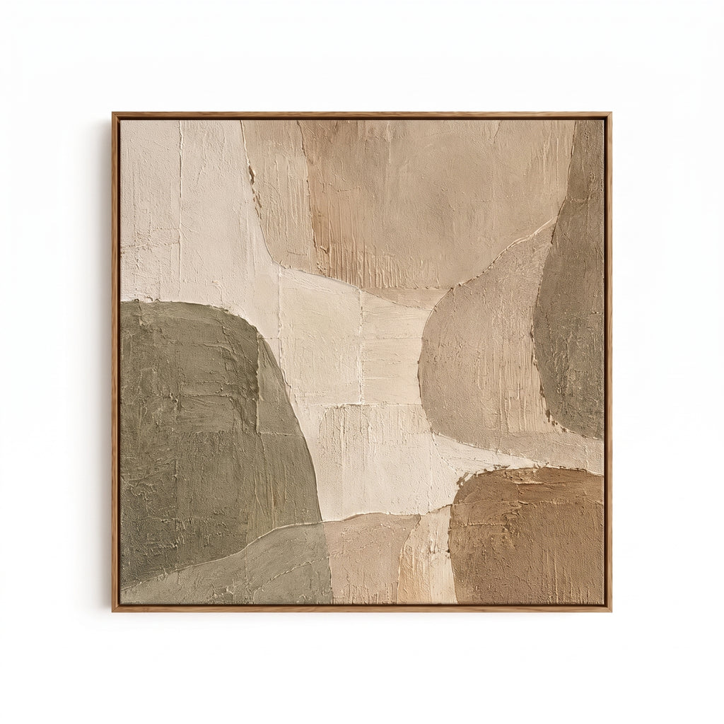 uyhklqp™ Textured Neutral Abstract Wall Art