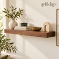 uyhklqp™ Walnut-Tone Floating Display Shelf