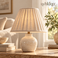 uyhklqp™ Pleated Shade Ceramic Table Lamp
