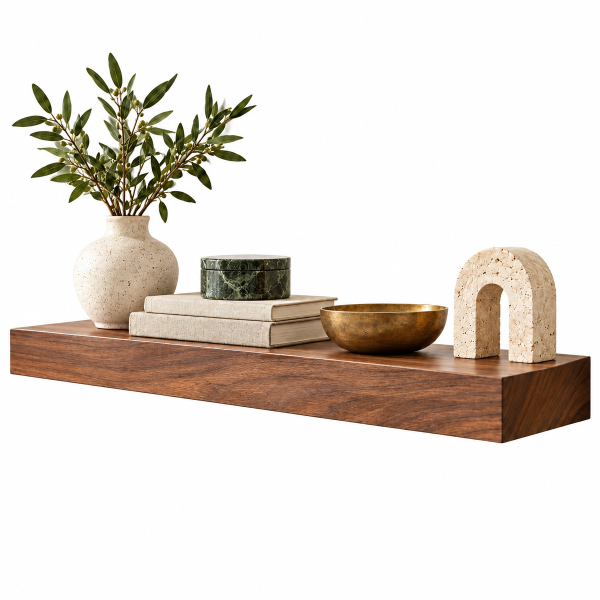 uyhklqp™ Walnut-Tone Floating Display Shelf